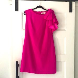 Eliza j hot pink dress size 8 with sleeve detail